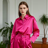 Elegant Multicolor Satin Casual Shirt for Women