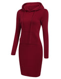 Ladies Autumn Hooded Dress Sweatshirt