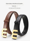 Women's Fashion Belt with High-Quality Gold Buckle