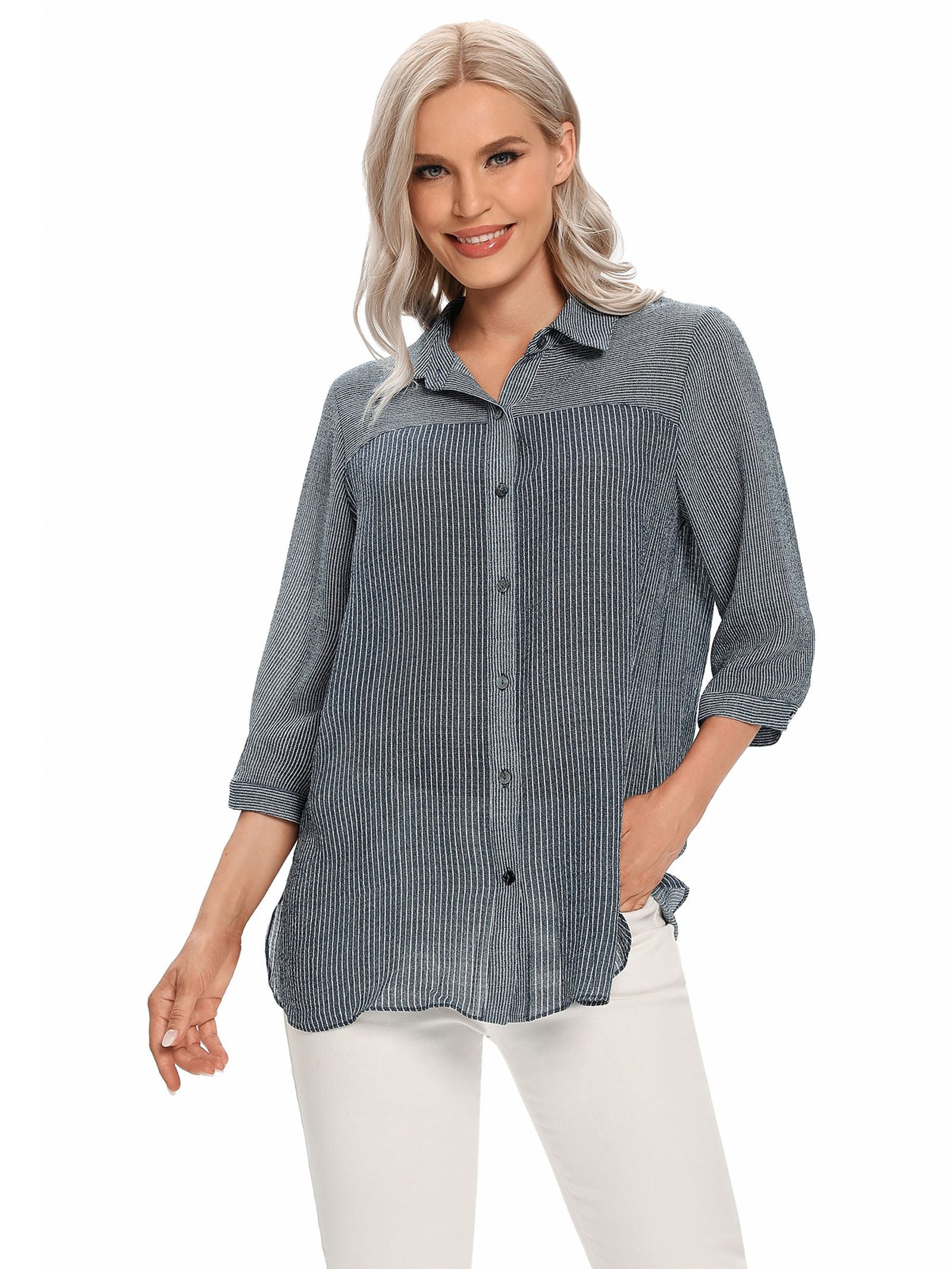 Women's Woven Casual Shirt for Spring and Summer