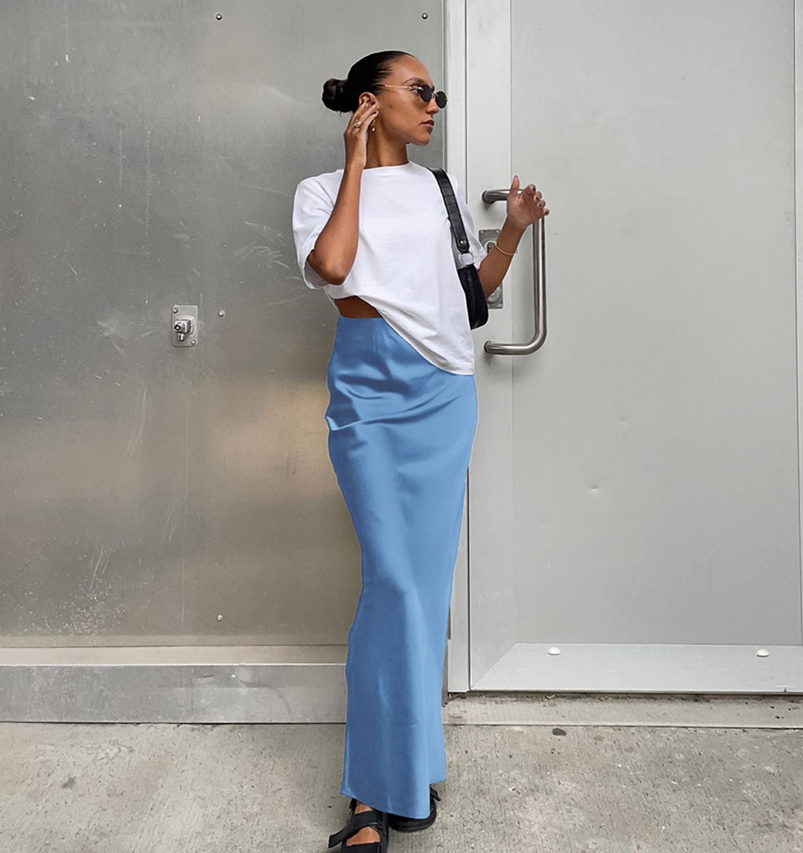 Elegant High Waist Black Trumpet Skirt for Women