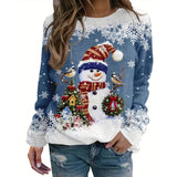 Christmas Snowman 3D Print Sweatshirt for Women