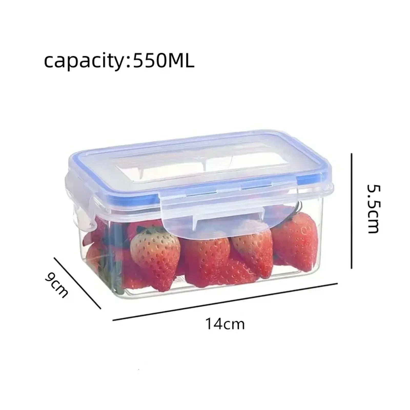 Sealed Rectangular Refrigerator Storage Box with Lid