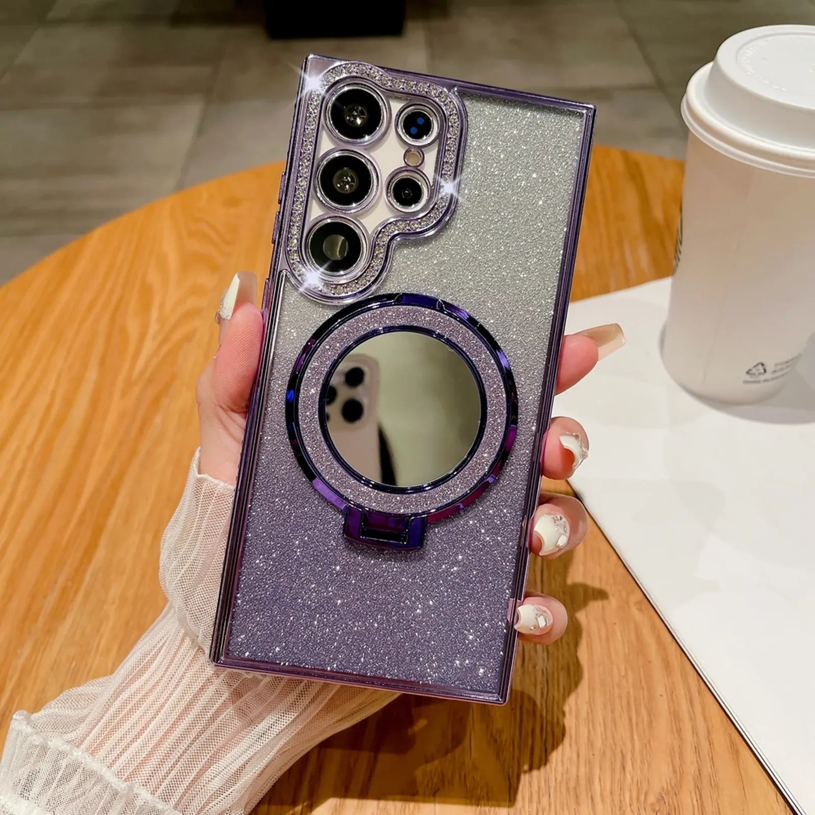 Luxury Clear Glitter MagSafe Case for Samsung Galaxy S22/S25