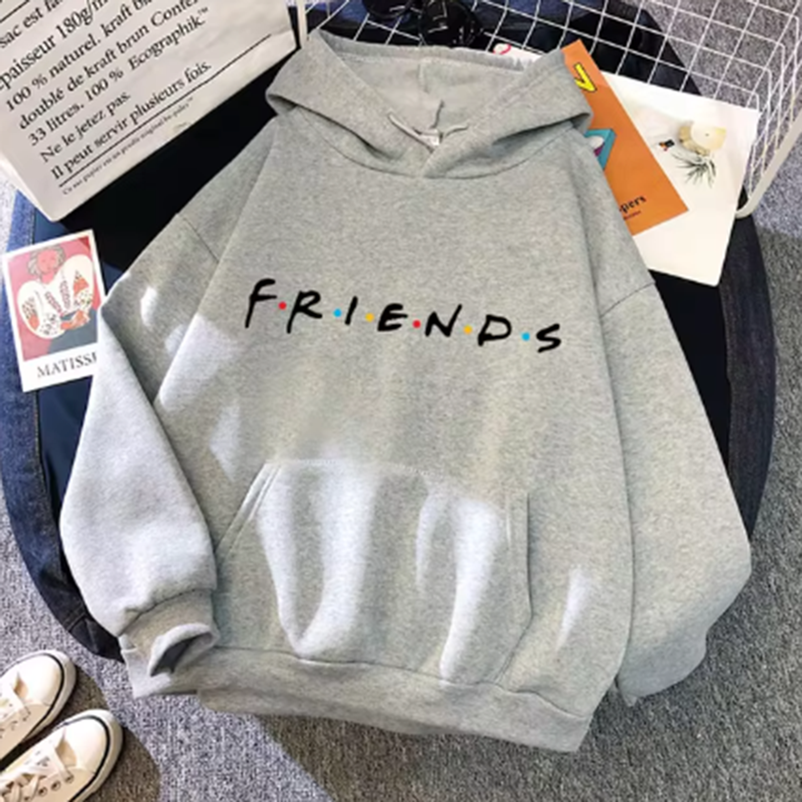 Women's Friends Print Hoodie Long Sleeve Pullover