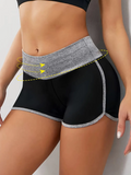 Women's Two-Tone Yoga Shorts with Contrast Trim