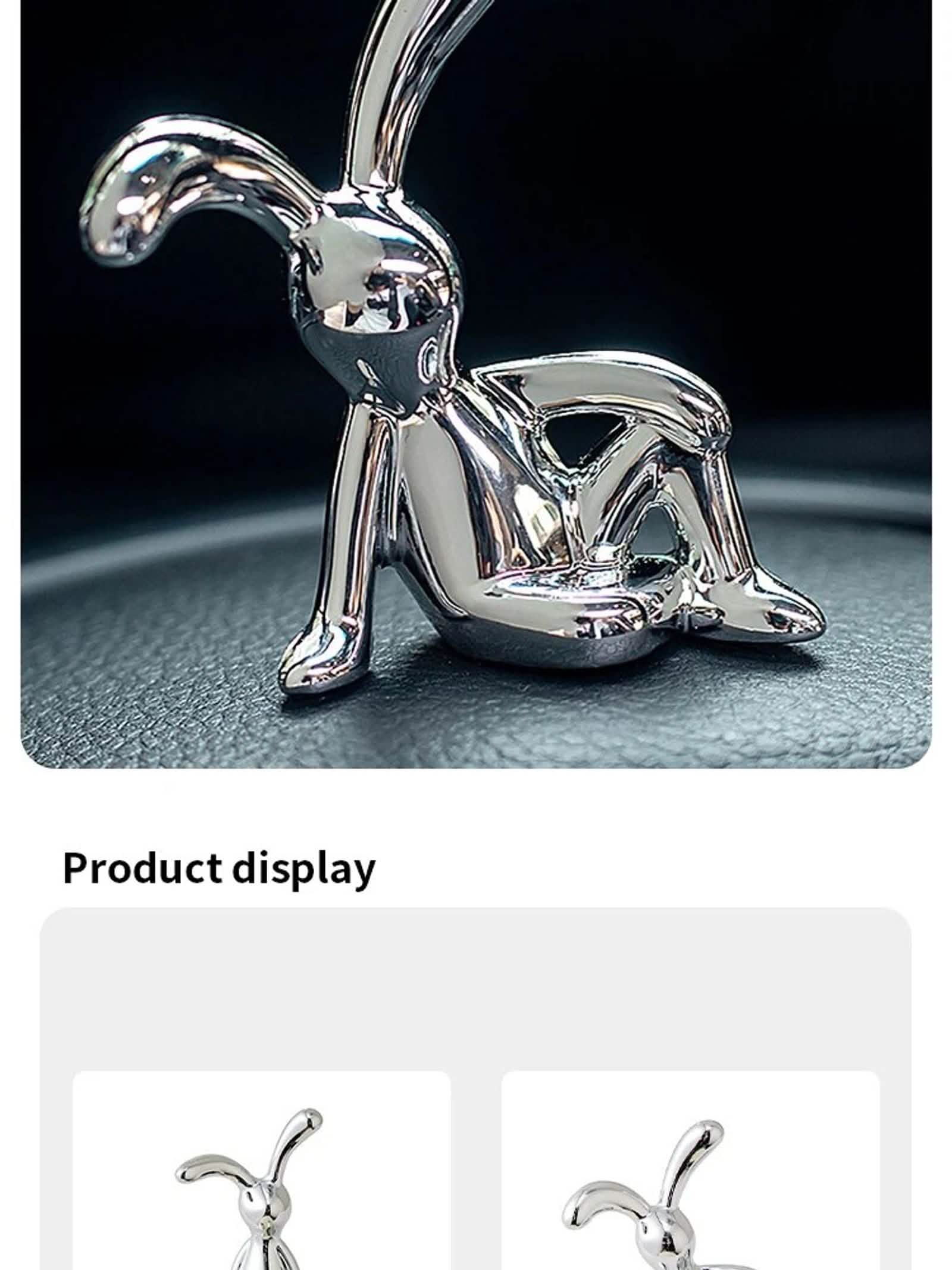 2PC Long-Eared Rabbit Double Statue Decoration