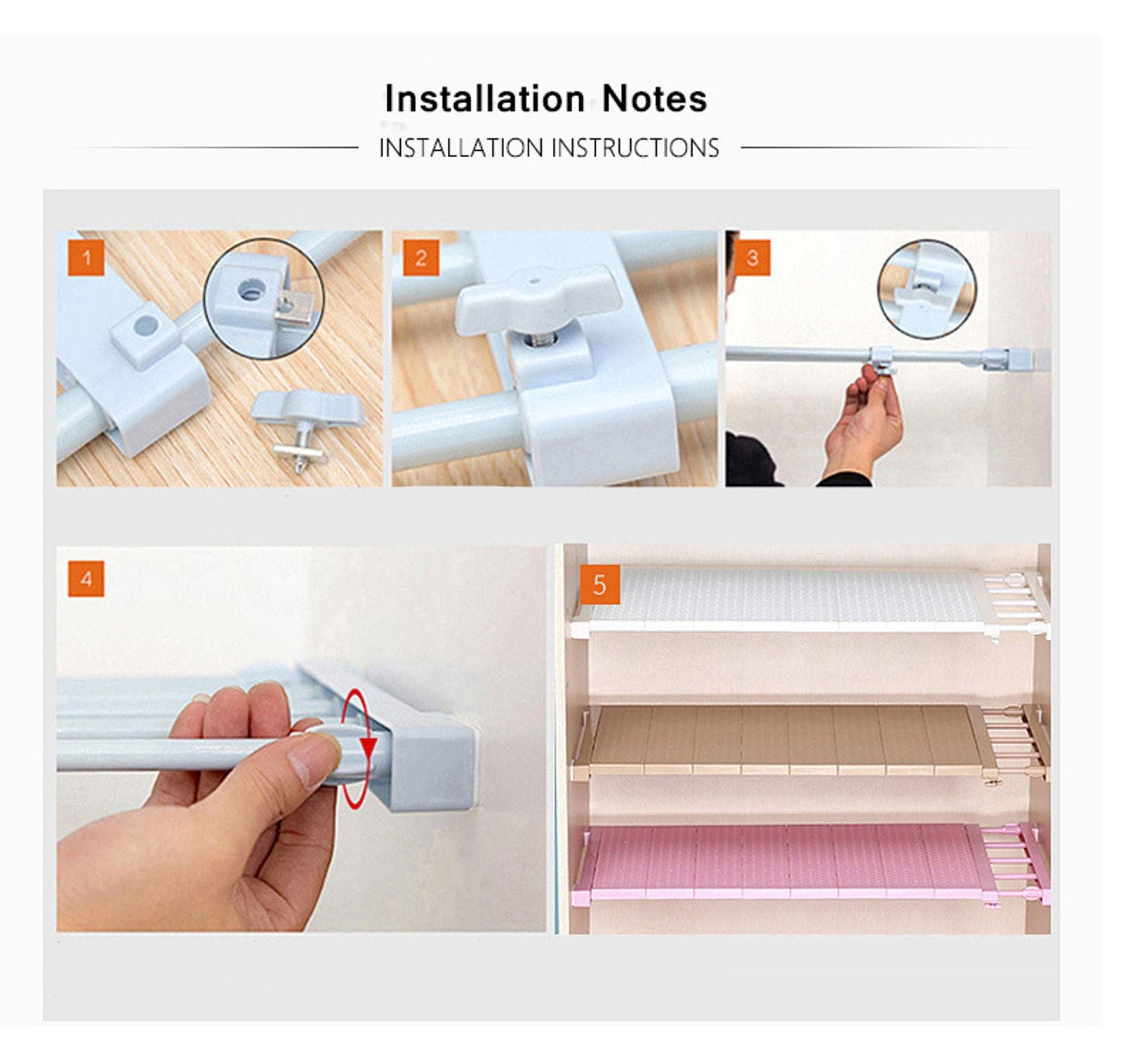Adjustable Wall-Mounted Closet Organizer Shelf