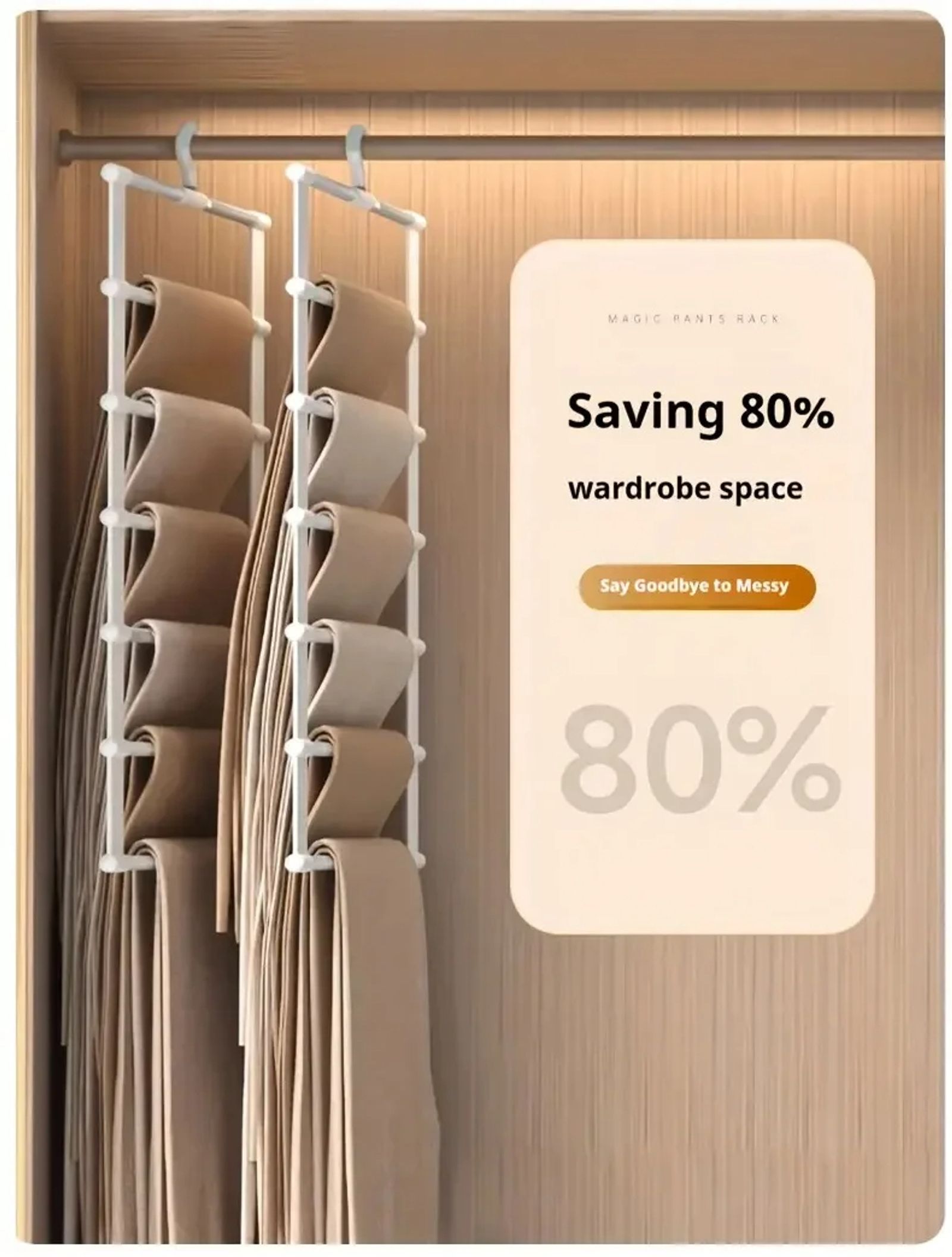 Multi-Functional Folding Pants Rack with Clips