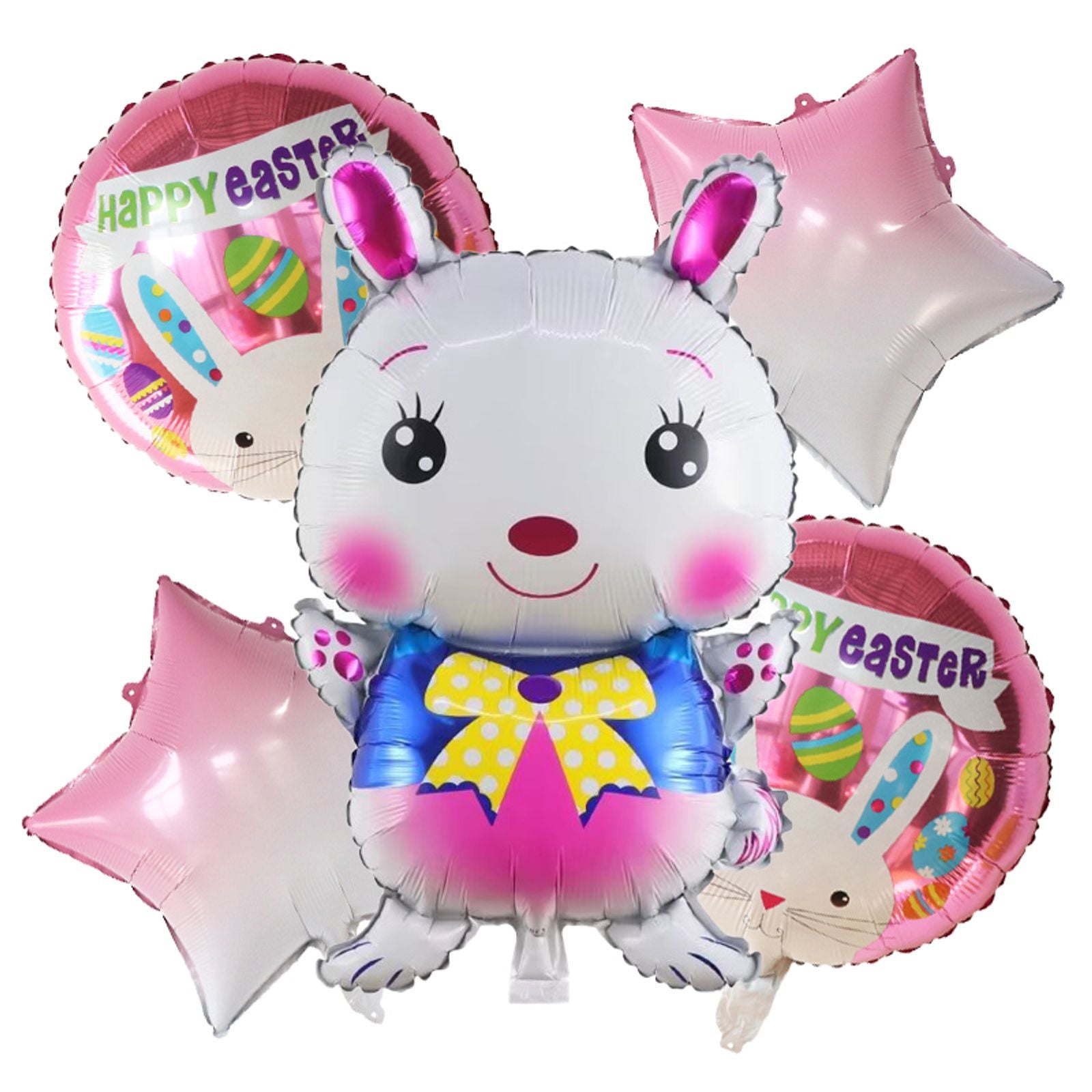 5 Pcs Cartoon Rabbit Foil Balloons for Easter & Birthday