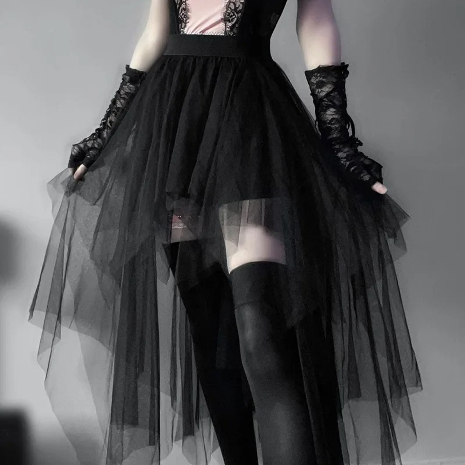 High-Waisted Irregular Skirt for Women - Gothic Style