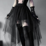 High-Waisted Irregular Skirt for Women - Gothic Style