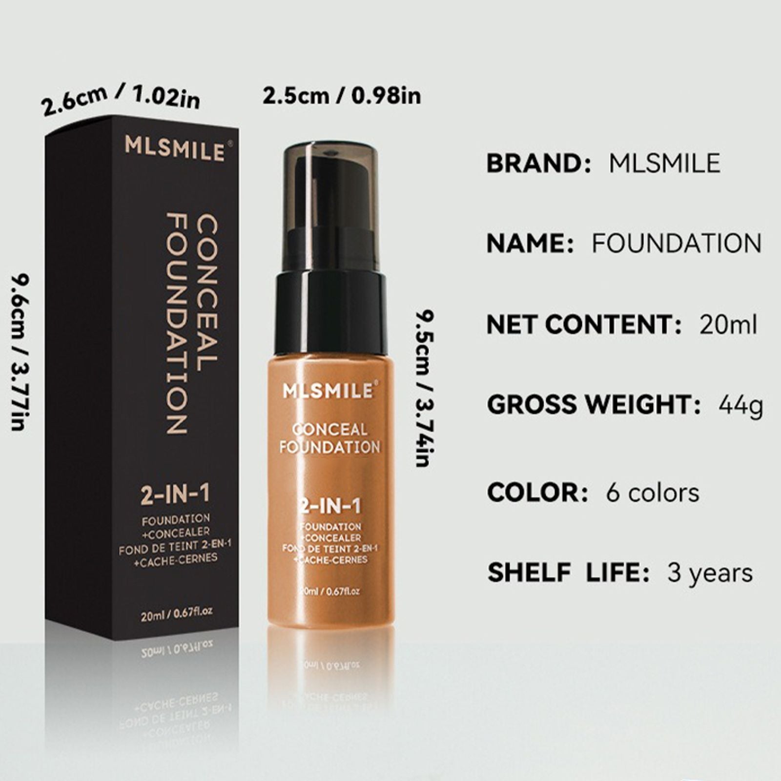 Oil-Control Matte Foundation Cream with Concealer