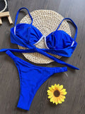 Sexy 3D Flower Bikini Set - V Wire Underwired Swimsuit