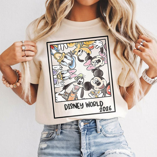 Vintage Disney World 2026 Mickey and Friends Oversized T-Shirt