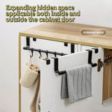 Wall-Mounted Kitchen Cabinet Towel Rack - Space-Saving Holder