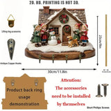 2D Christmas Carol Scene Wooden Keyframe with Hooks