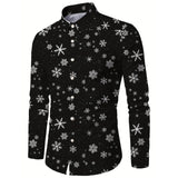 Men's Christmas Elk Graphic Long Sleeve Shirt