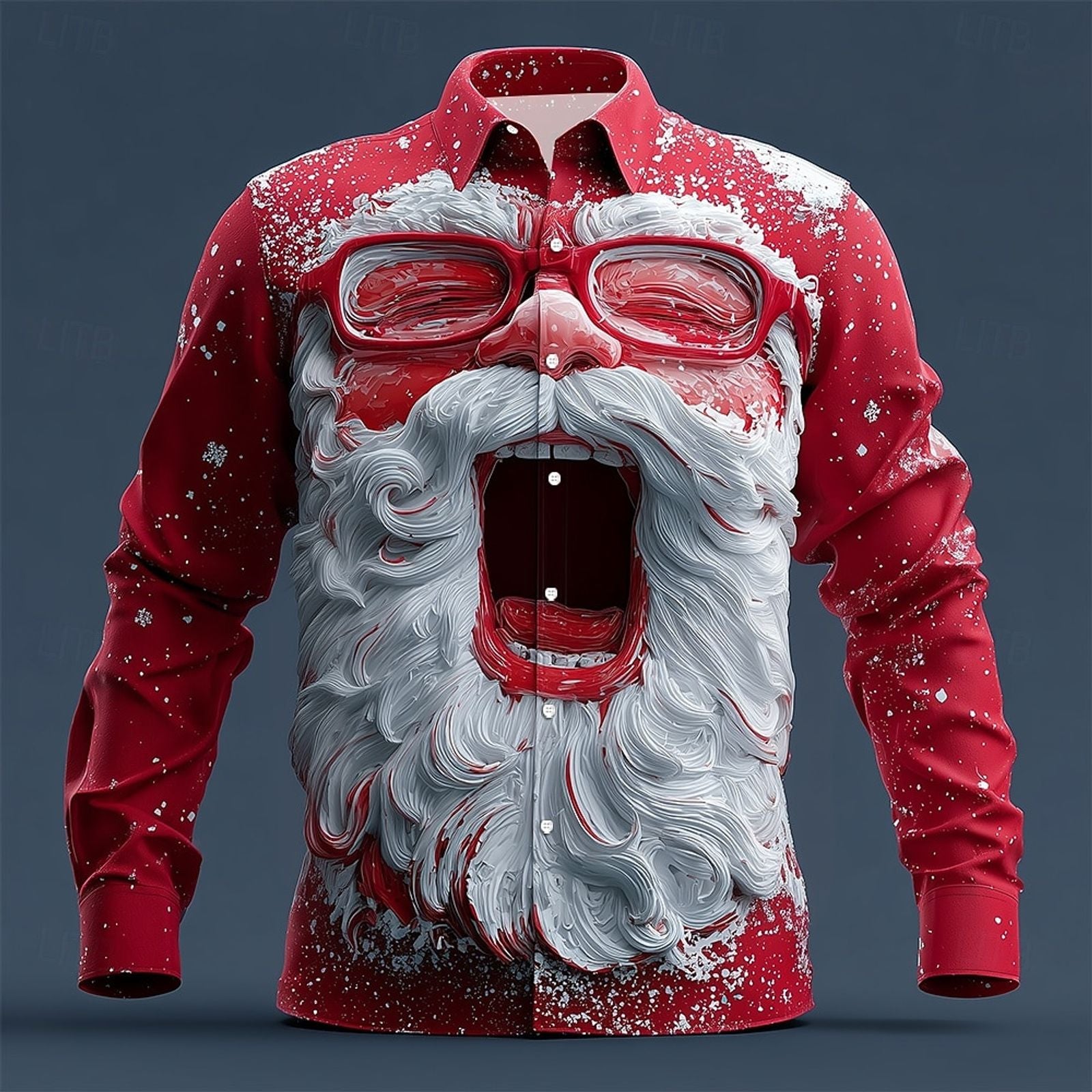 Men's Christmas 3D Graphic Long Sleeve Casual Shirt