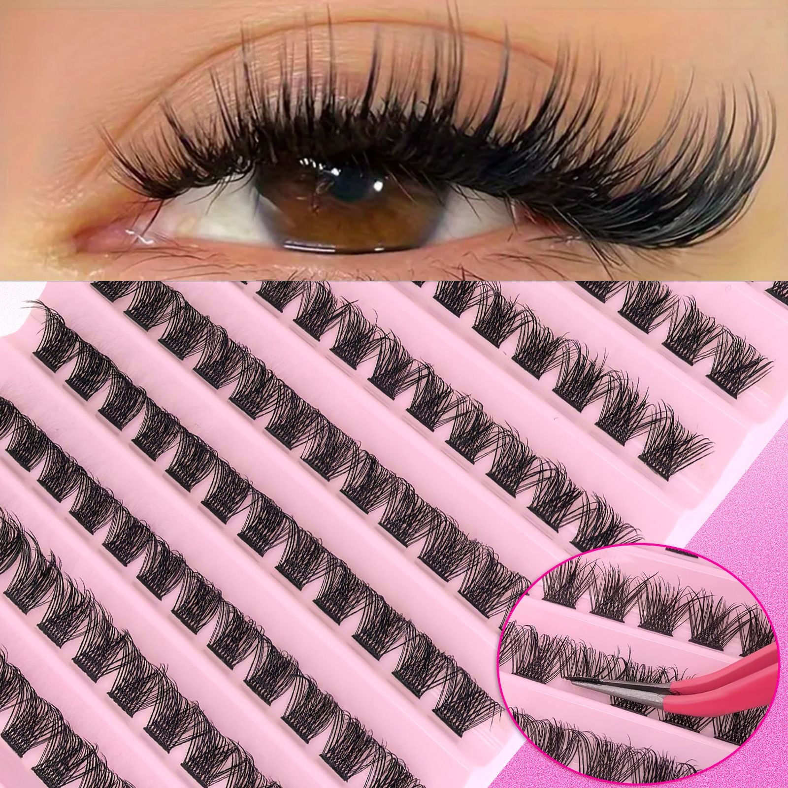 DIY Eyelash Extension Kit with Individual Lash Clusters