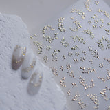 Silver and Rose Gold Leaf Branch Nail Art Stickers
