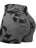 2pcs Women's High-Waist Tie-Dye Yoga Shorts