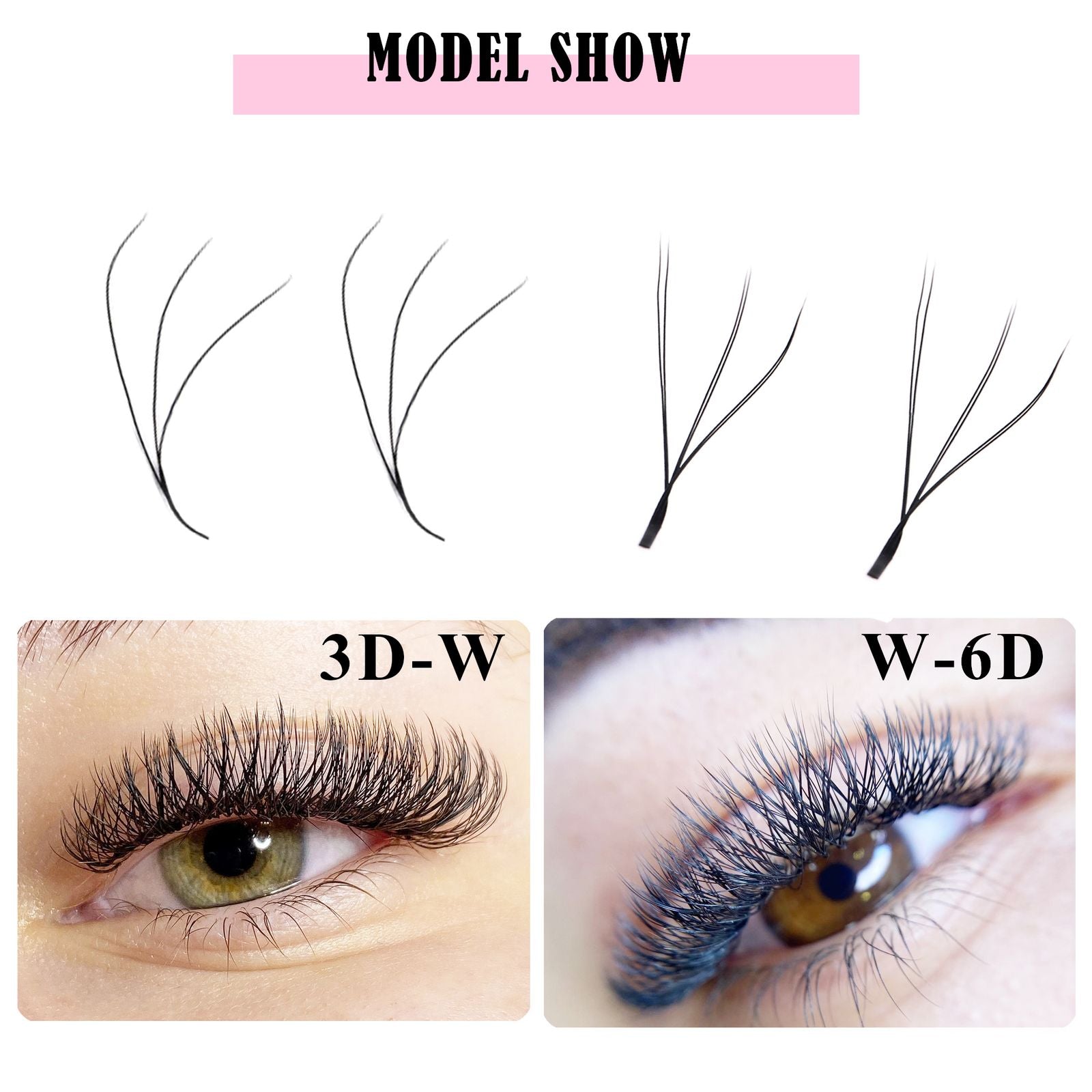 Befer W Shaped Fake Eyelash Extensions - 3D to 6D Variants