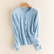 Women’s O Neck Long Sleeve Cable Knit Cardigan Sweater