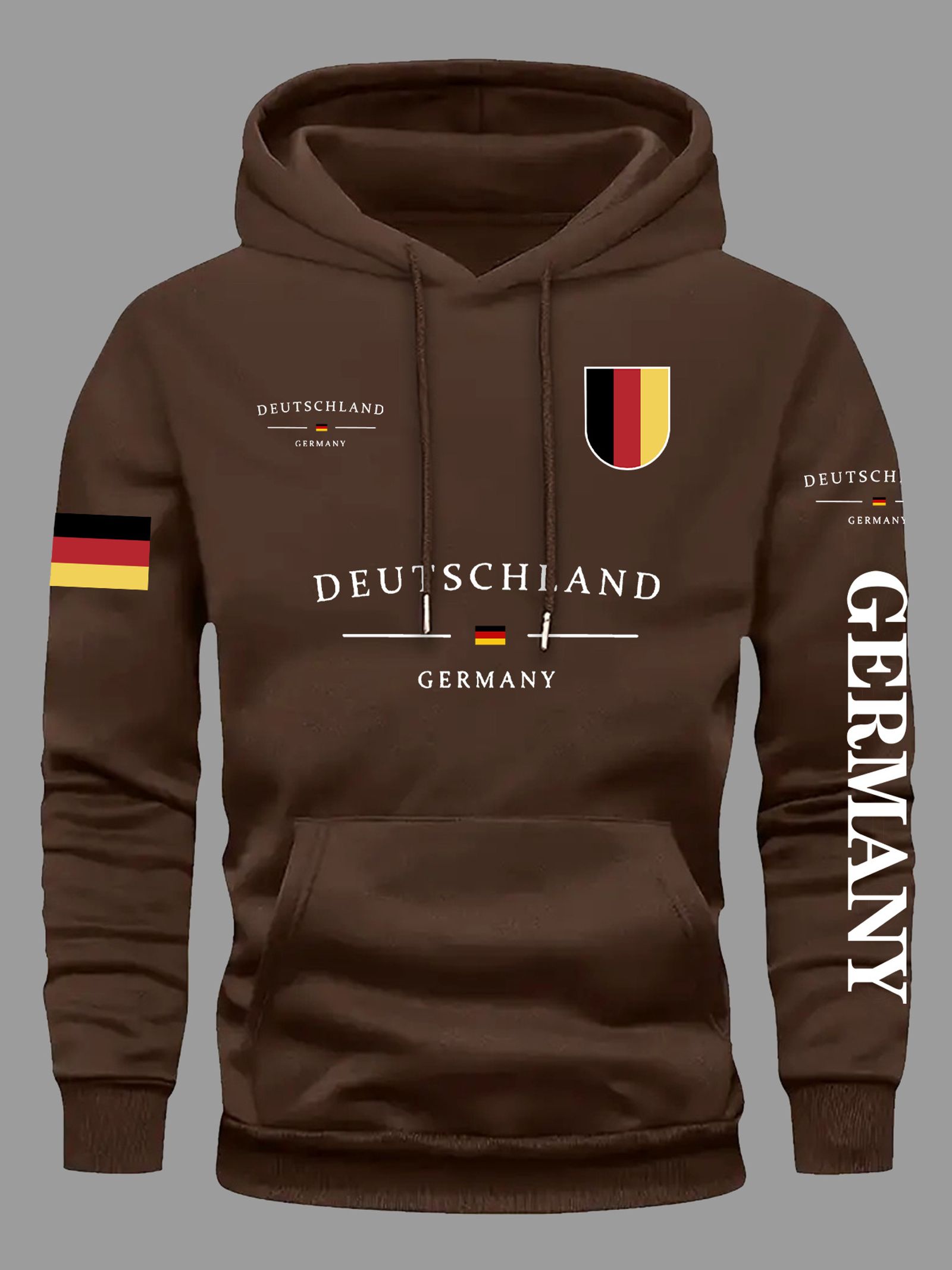 German Flag Print Hooded Sweatshirt for Men and Women