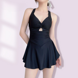 Women’s Slimming One-Piece Swimsuit in Solid Color