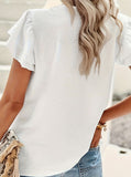White Plus Size Women's Summer Chic Casual Shirt