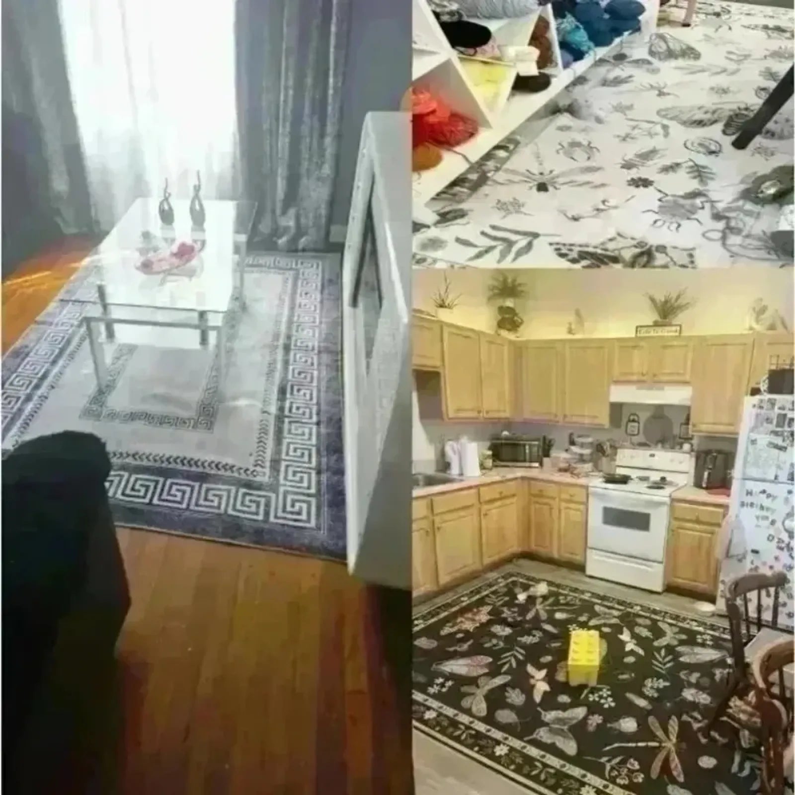 Christmas Gingerbread House Rug with Candy Cane Bow