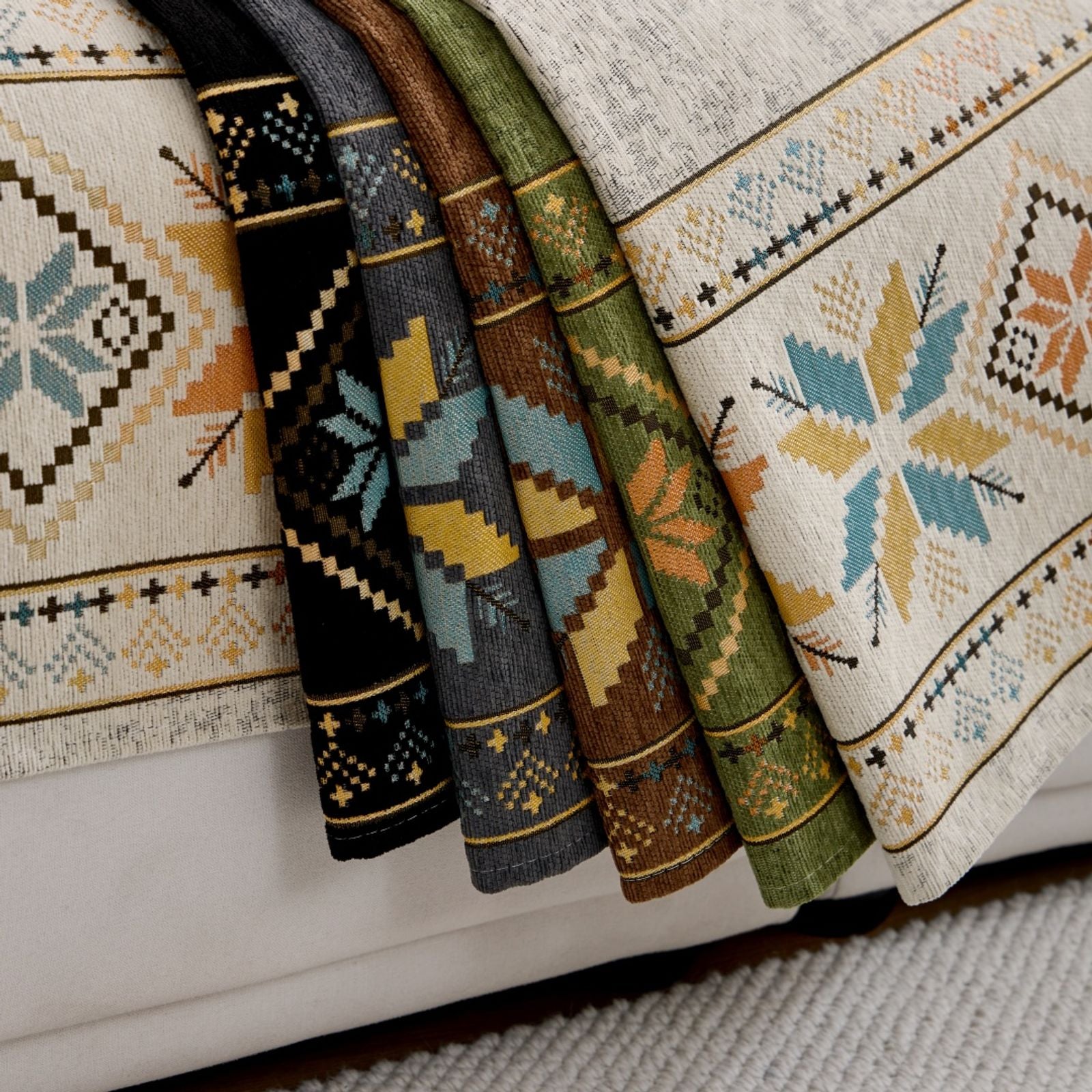 Bohemian Jacquard Chenille Sofa Cover for All Seasons