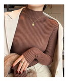 Solid Color Slim Turtleneck Sweater for Women
