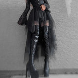 High-Waisted Irregular Skirt for Women - Gothic Style