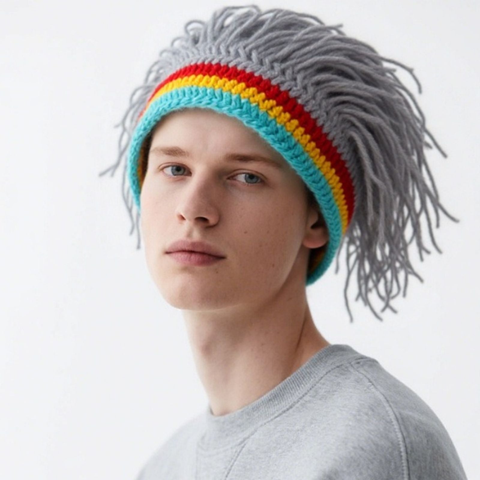 Rebel Rasta Braid Cap - Unisex Winter Knit Beanie
