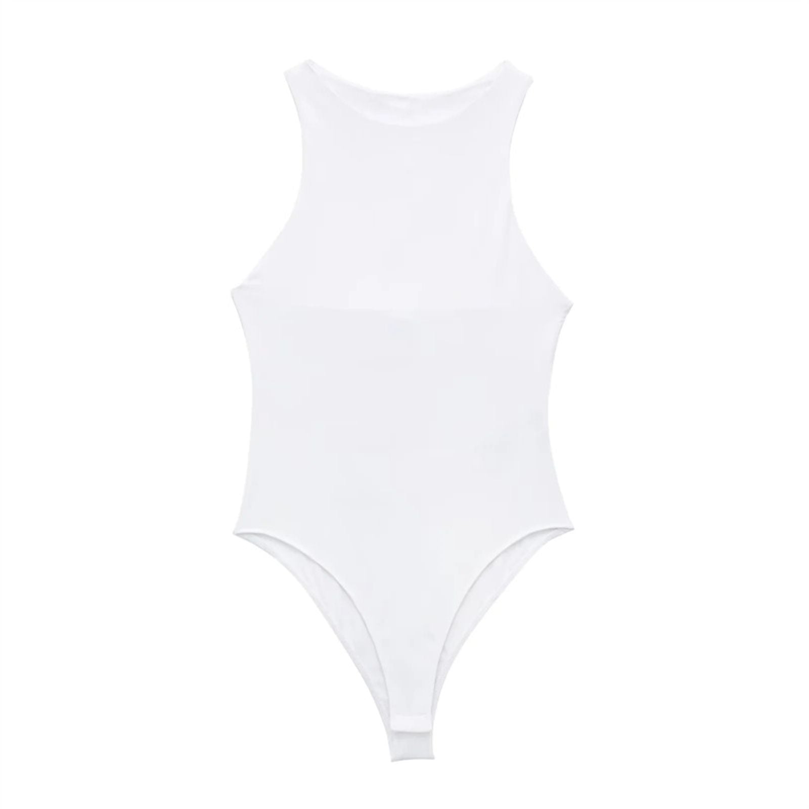 Women's White Sleeveless Bodysuit - Summer Essential