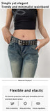 Women's Simple Double Hole Punk Belt for Men and Women
