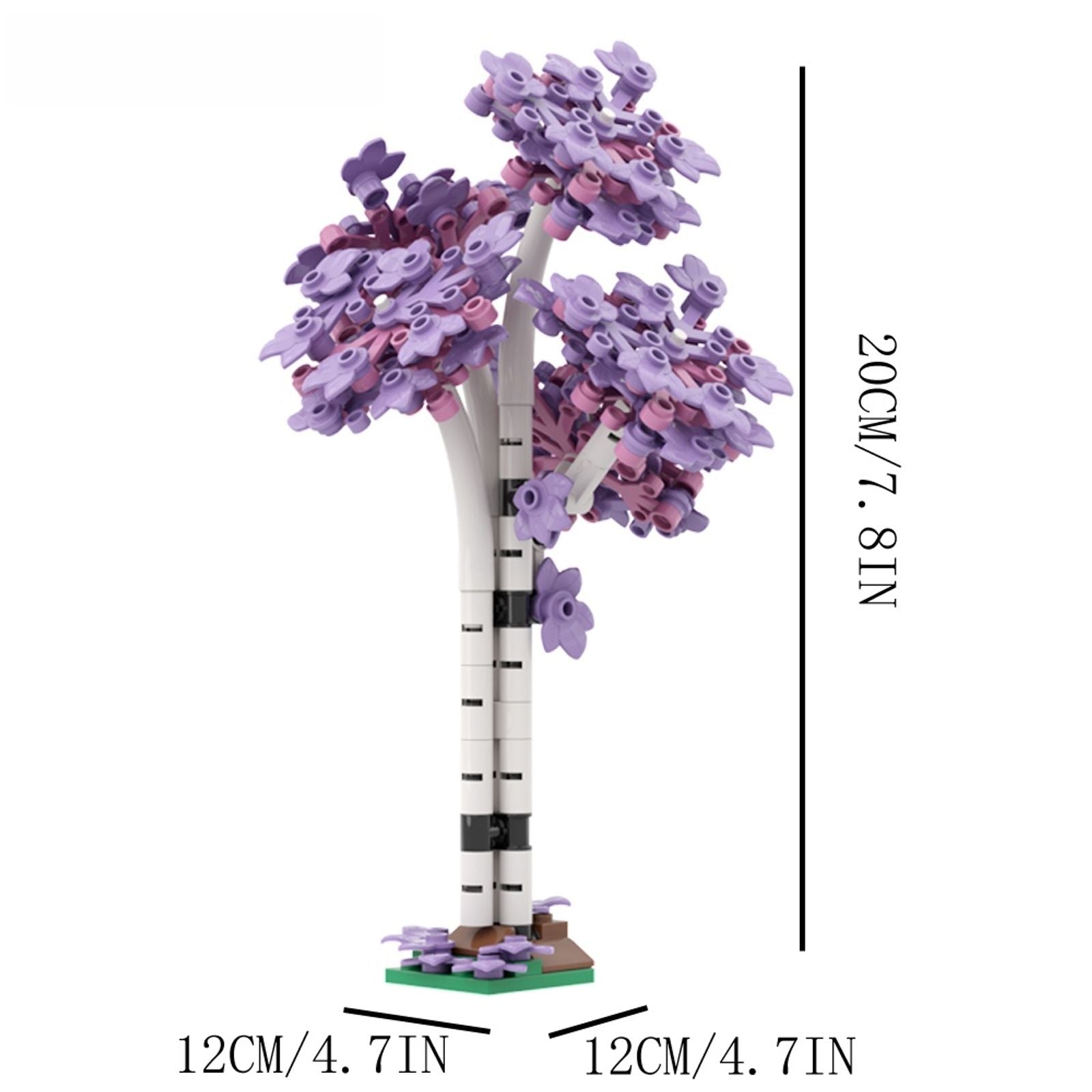 3D Poplar Tree Building Blocks with Desktop Plant Decor