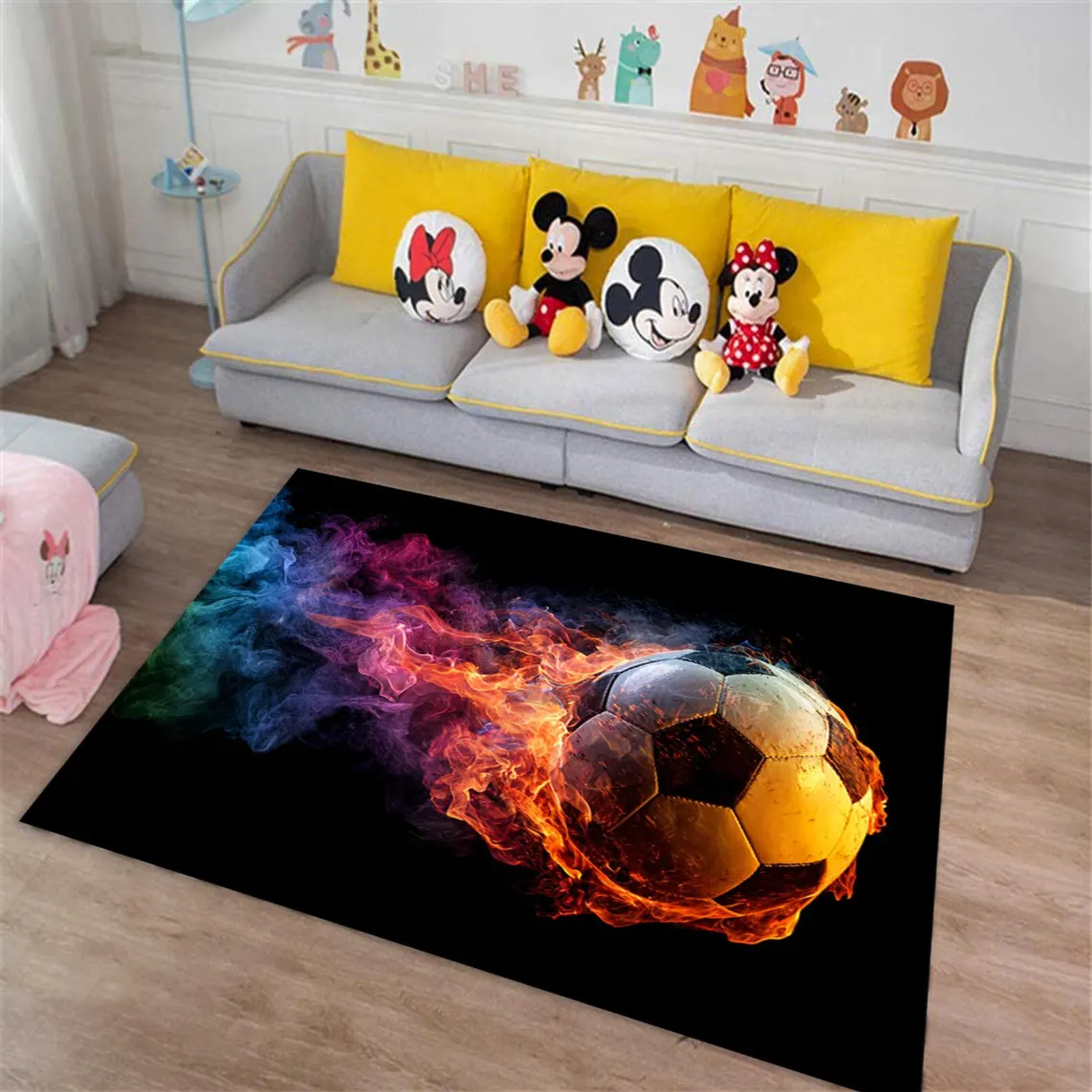 Soccer Ball Area Rug for Living Room and Bedroom