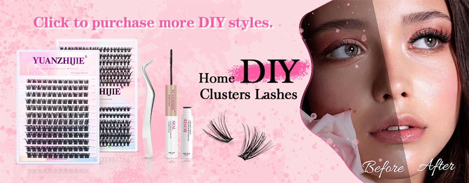 YUANZHIJIE Individual Eyelash Extensions - C/D Curl Wispy Volume