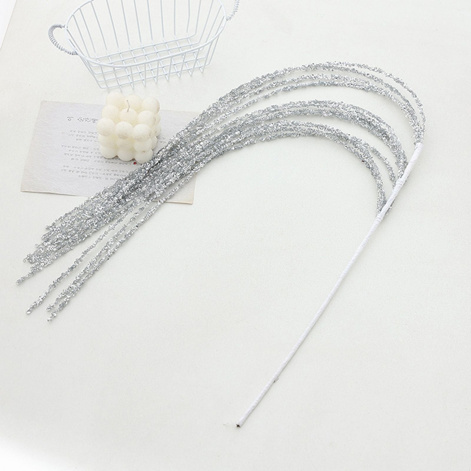 90CM Glitter Sequins and Tassels for Christmas Arrangements