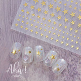 3D Crescent Moon Nail Stickers - White, Black, Gold, Silver