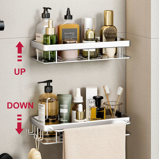 Wall Mounted Shower Corner Rack - No Drill Storage Solution