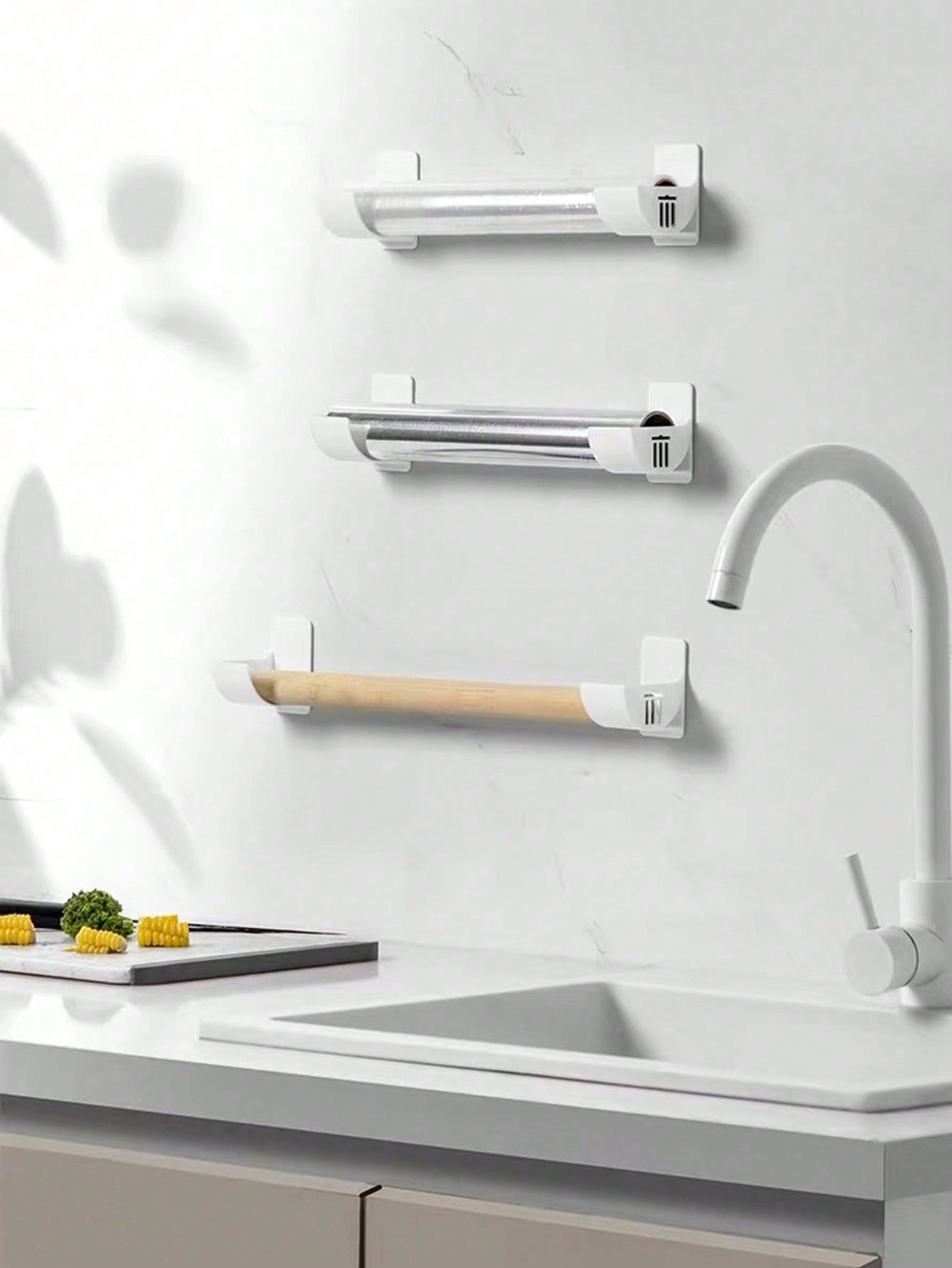 2pcs No Punch Trash Bag Dispenser - Kitchen Organizer