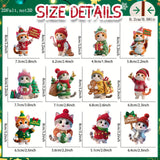 12Pcs Cute Cat Shaped Christmas Tree Decorations
