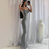 2024 Solid Color Slim Fit High Step Slip Dress