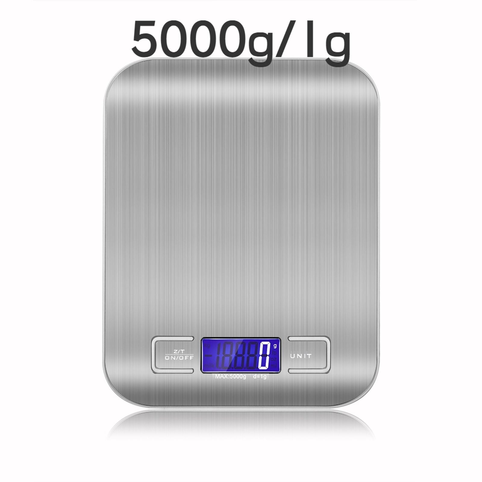 Portable Kitchen Scale with Stainless Steel Surface