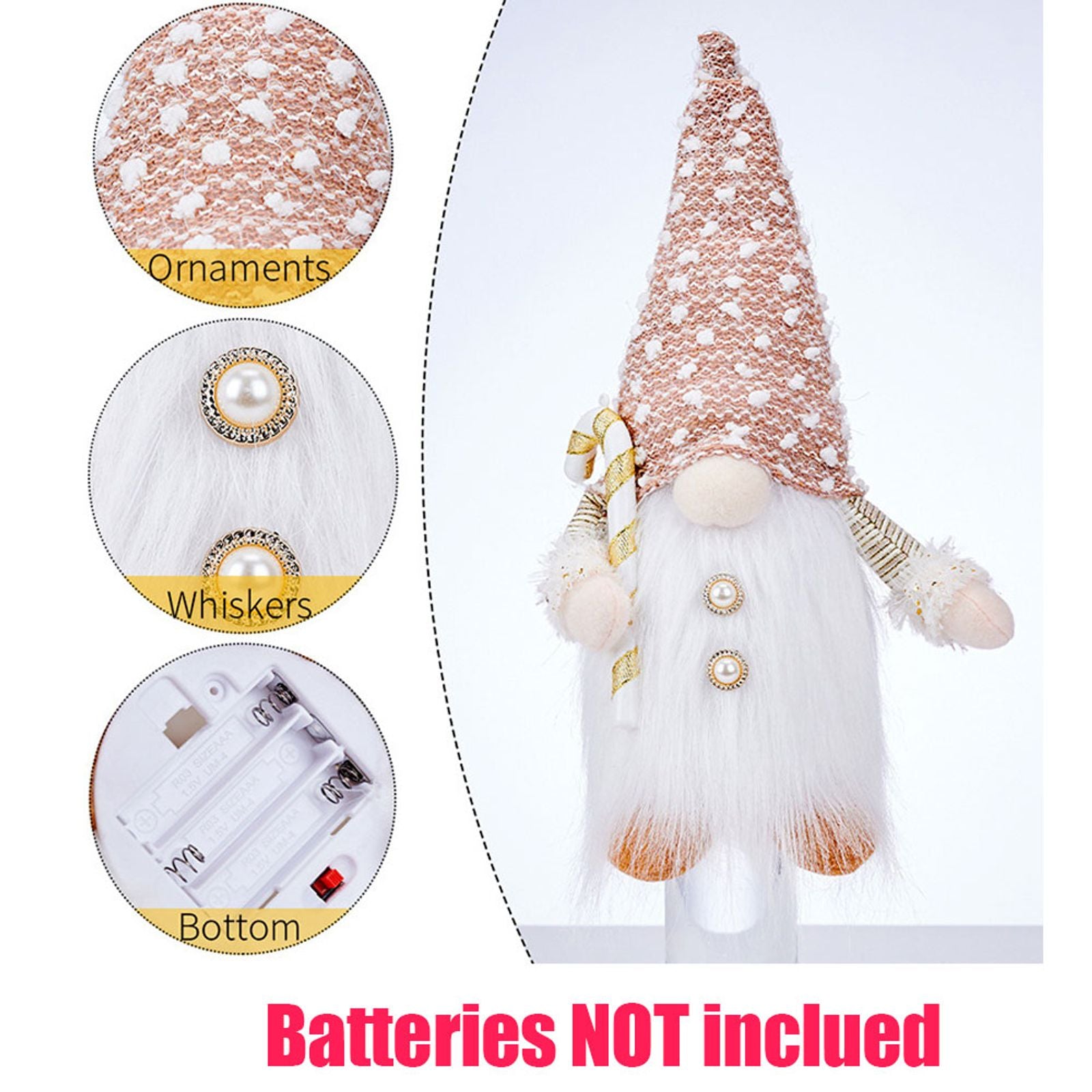 Glowing Gnome Christmas Faceless Doll - 30cm Night Light