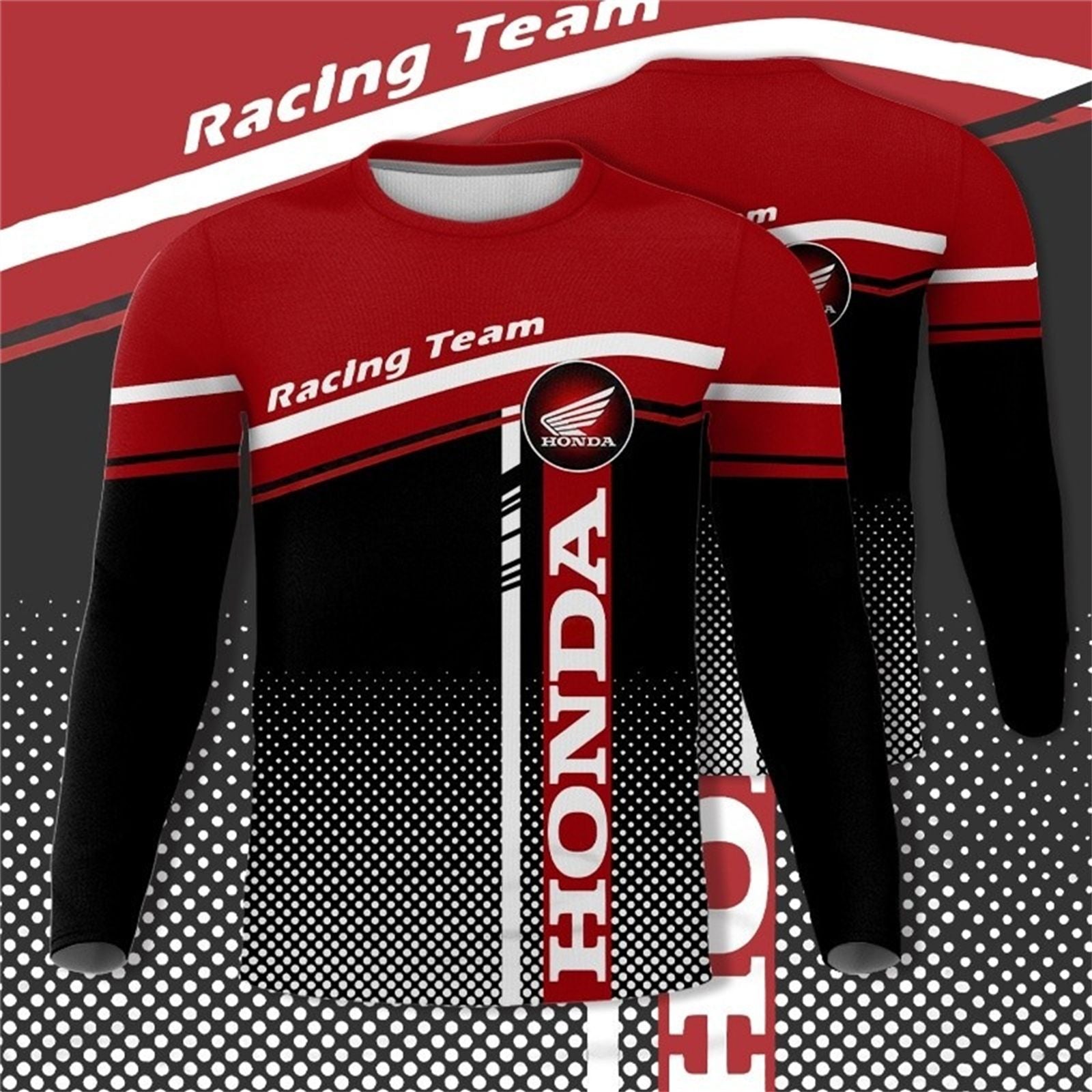 Honda Racing 3D Printed Long Sleeve T-shirt